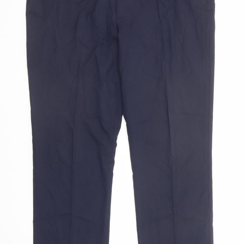 Burton Mens Blue Polyester Dress Pants Trousers Size 40 in Regular Zip