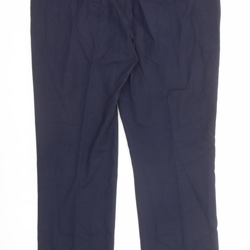 Burton Mens Blue Polyester Dress Pants Trousers Size 40 in Regular Zip