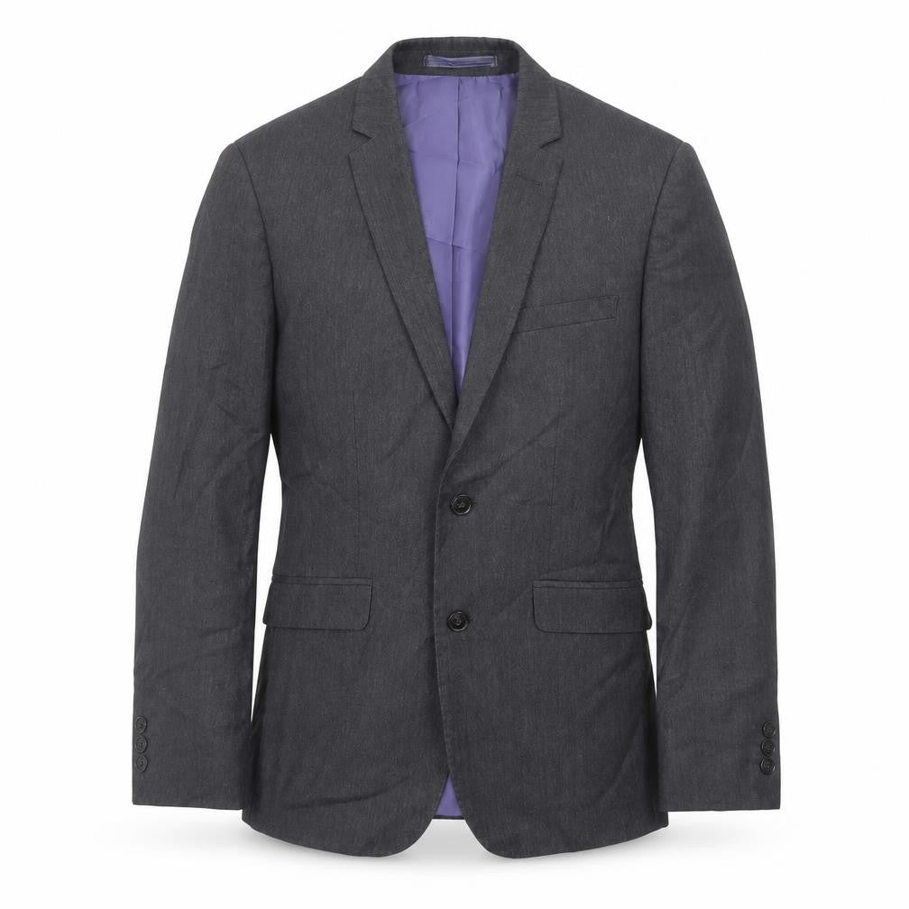 Front view of Marks & Spencer men’s grey polyester jacket suit jacket, size 36, regular