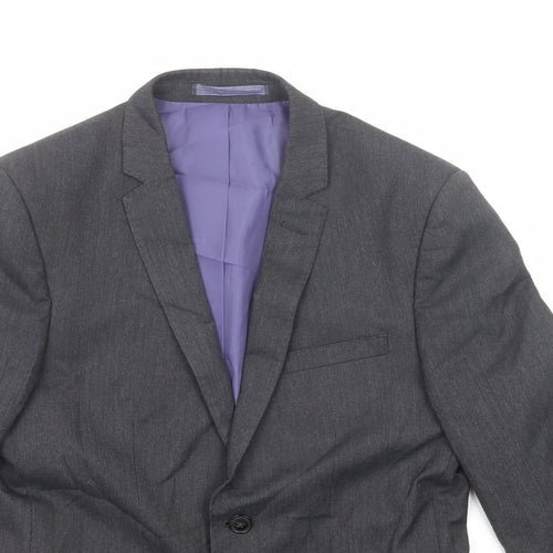 Marks and Spencer Mens Grey Polyester Jacket Suit Jacket Size 36 Regular