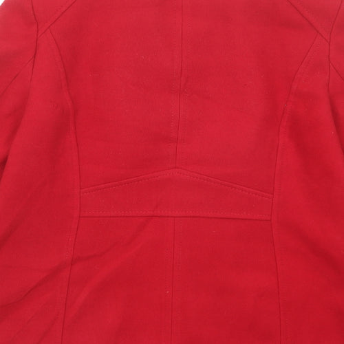 BHS Womens Red Pea Coat Coat Size 10 Button