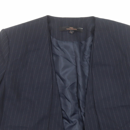 NEXT Womens Blue Striped Polyester Jacket Blazer Size 12 - Open