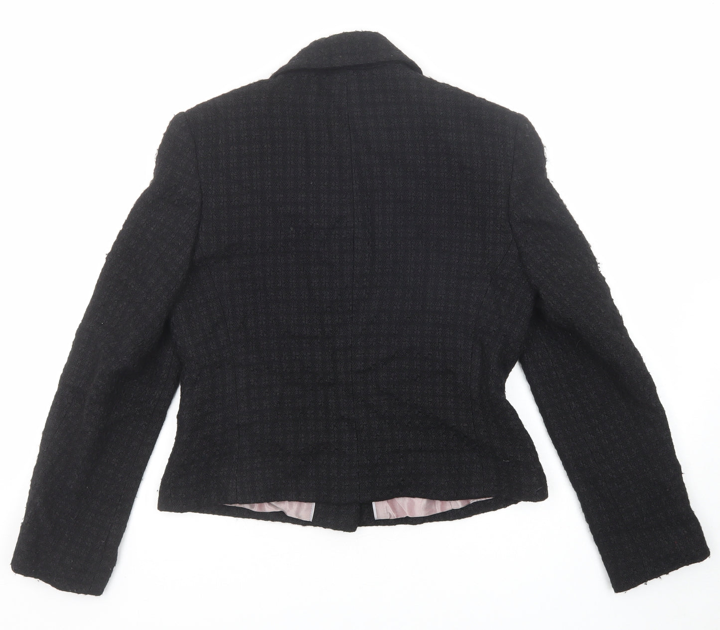 NEXT Womens Black Jacket Blazer Size 12 Button - Textured