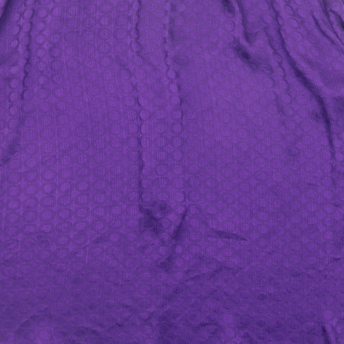 Principles Womens Purple Geometric Polyester Basic Blouse Size 12 V-Neck