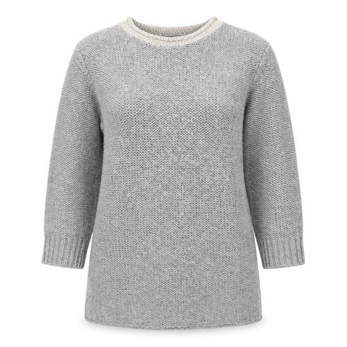 Mango Womens Grey Round Neck Polyester Pullover Jumper Size M