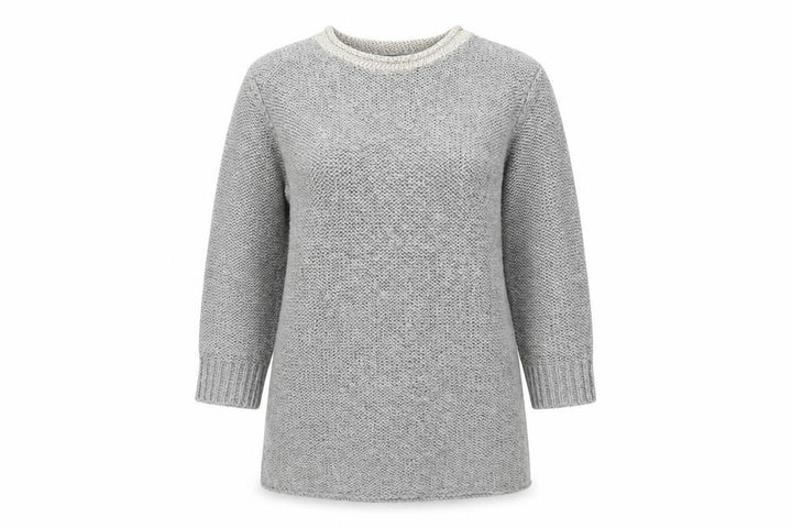 Mango Womens Grey Round Neck Polyester Pullover Jumper Size M