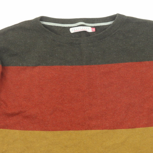 Brakeburn Womens Multicoloured Round Neck Striped Cotton Pullover Jumper Size 8
