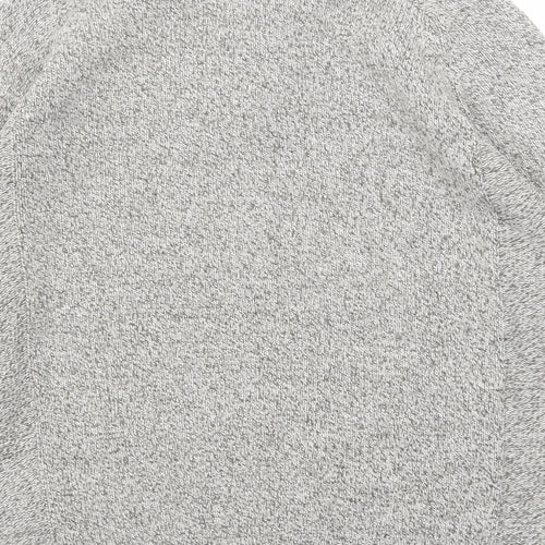 Marks and Spencer Mens Grey Round Neck Acrylic Henley Jumper Size M Long Sleeve