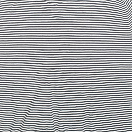 Autograph Mens Black Collared Striped Cotton Pullover Jumper Size 2XL Short Sleeve