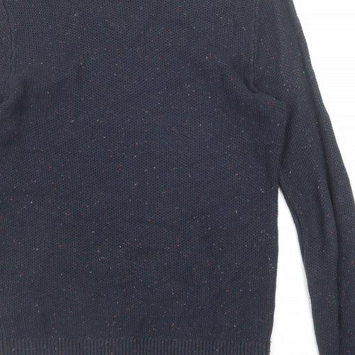 Hollister Mens Blue Roll Neck Cotton Pullover Jumper Size S Long Sleeve