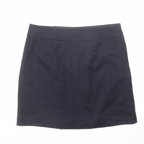 NEXT Womens Blue Polyester A-Line Skirt Size 8 Zip