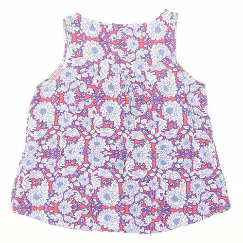 New Look Womens Multicoloured Floral Viscose Camisole Button-Up Size 12 Round Neck