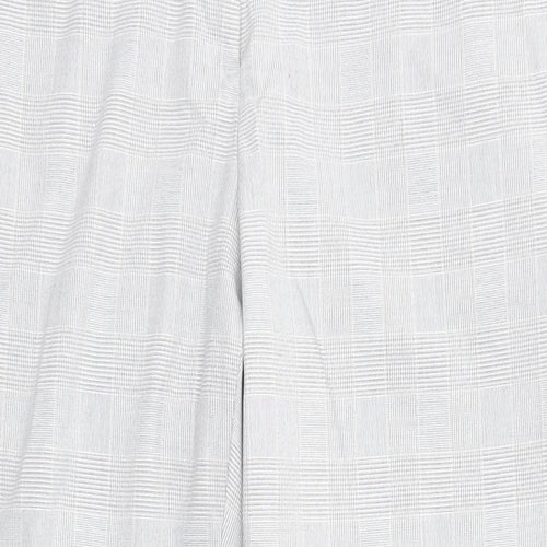 H&M Womens Grey Check Polyester Dress Pants Trousers Size 14 Regular Zip