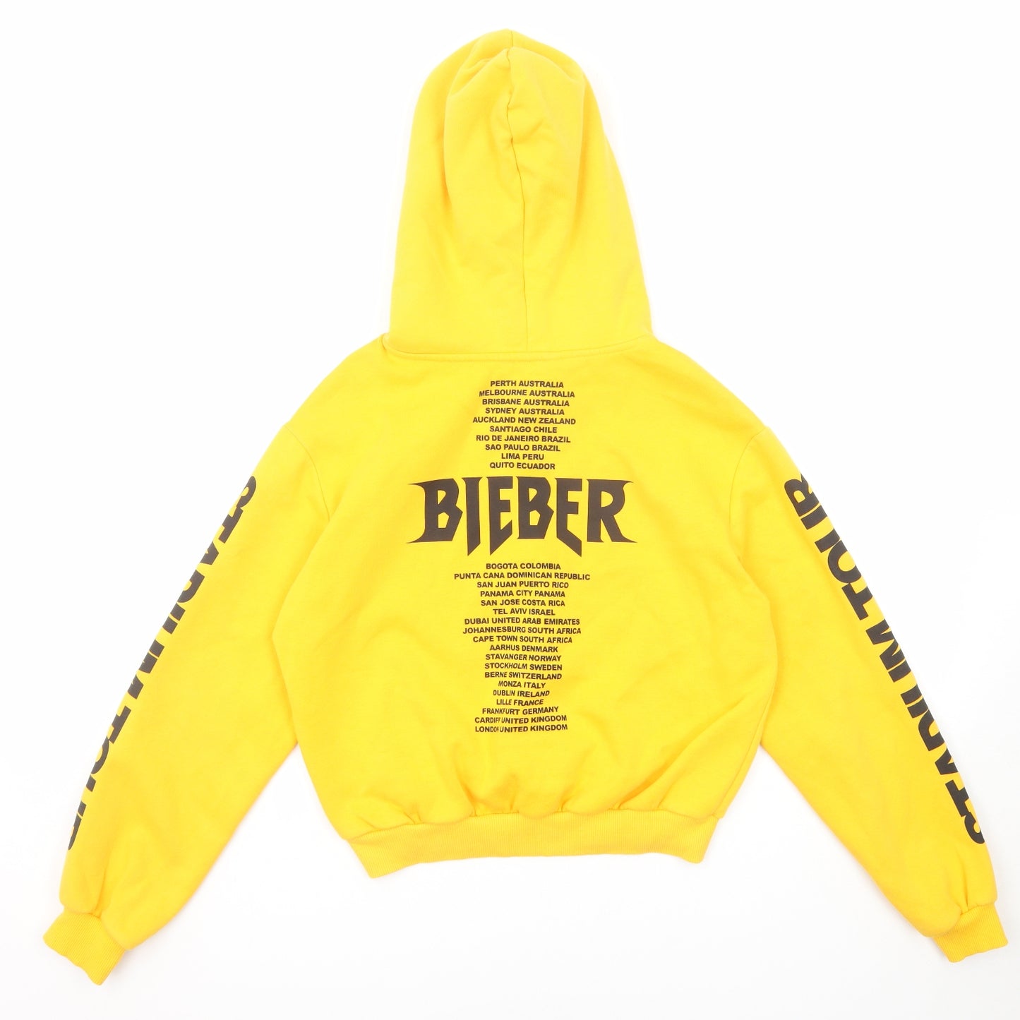 Divided by H&M Womens Yellow Cotton Pullover Hoodie Size S Pullover - Justin Bieber