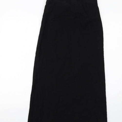 Zara Womens Black Viscose A-Line Skirt Size S Zip