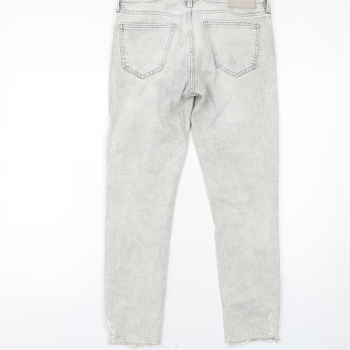 Zara Womens Grey Cotton Skinny Jeans Size 10 Regular Zip