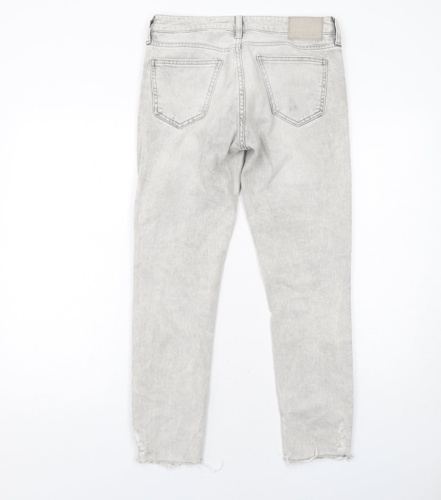 Zara Womens Grey Cotton Skinny Jeans Size 10 Regular Zip