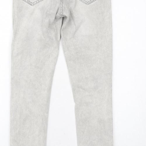 Zara Womens Grey Cotton Skinny Jeans Size 10 Regular Zip