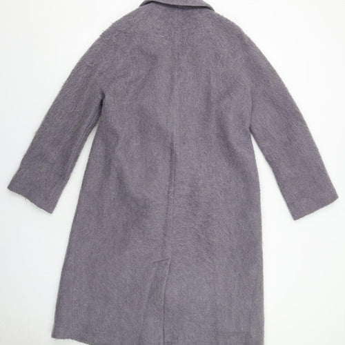 ASOS Womens Purple Pea Coat Coat Size 10 Button