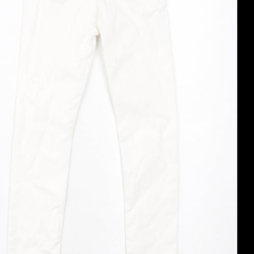 River Island Girls White Cotton Skinny Jeans Size 11 Years Regular Button