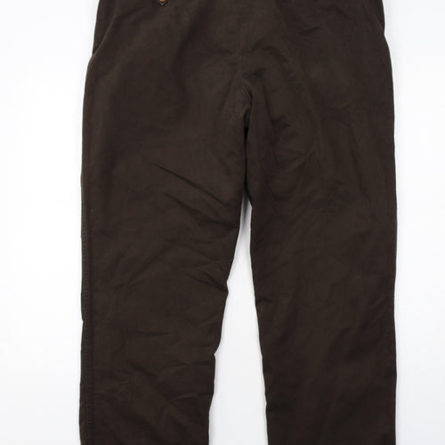 Blue Harbour Mens Brown Cotton Trousers Size 40 in L31 in Regular Zip
