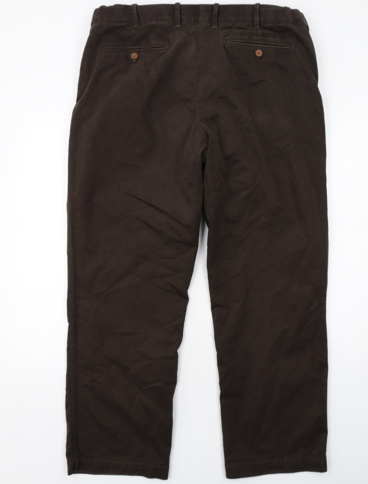 Blue Harbour Mens Brown Cotton Trousers Size 40 in L31 in Regular Zip