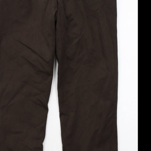 Blue Harbour Mens Brown Cotton Trousers Size 40 in L31 in Regular Zip