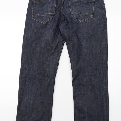 NEXT Mens Blue Cotton Straight Jeans Size 32 in Regular Zip - Loose Fitting