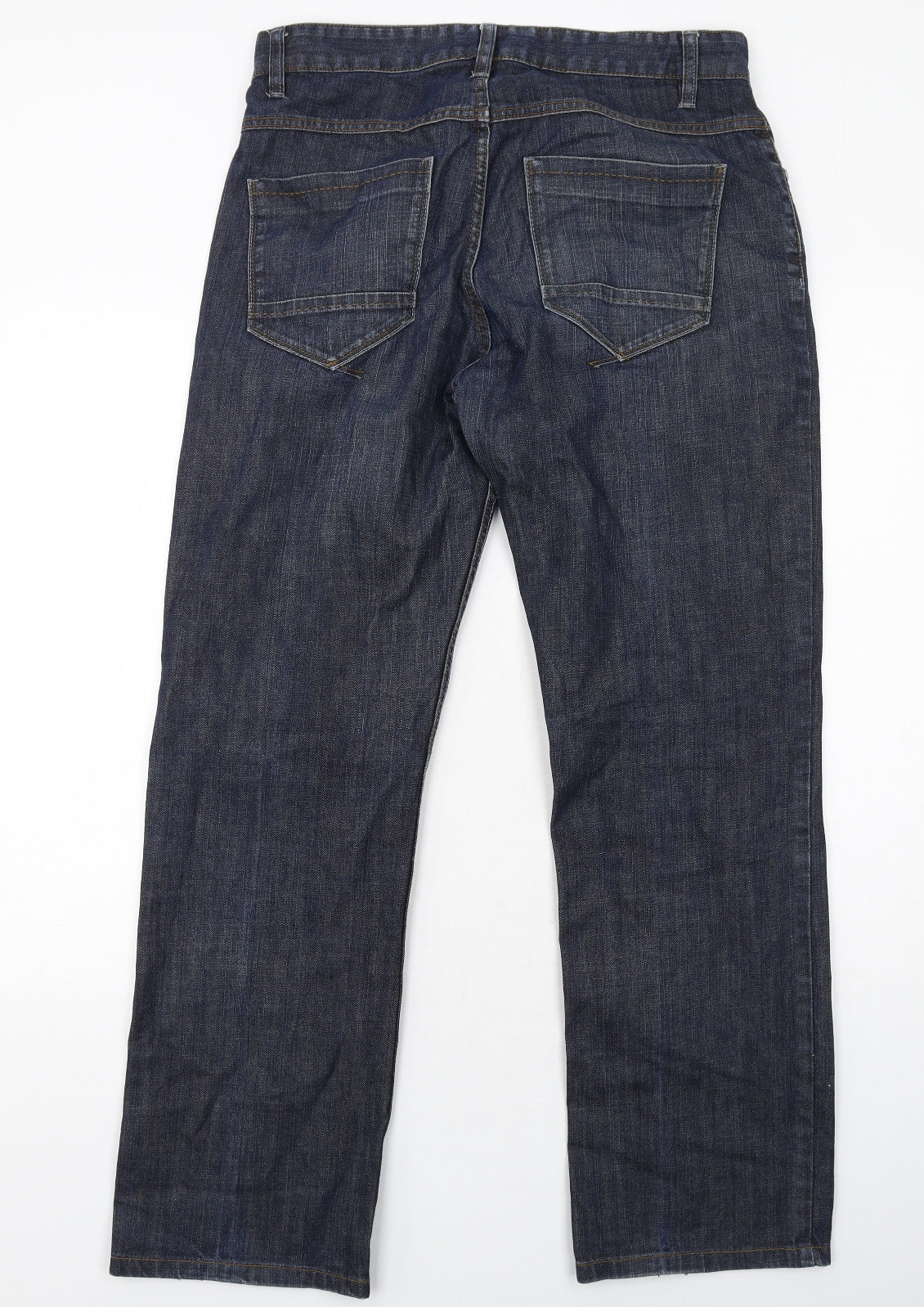 NEXT Mens Blue Cotton Straight Jeans Size 32 in Regular Zip - Loose Fitting