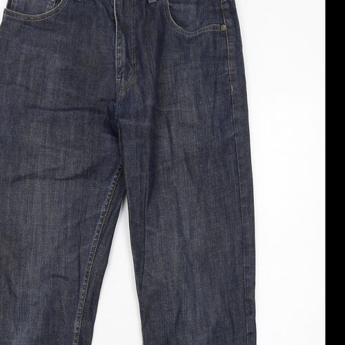 NEXT Mens Blue Cotton Straight Jeans Size 32 in Regular Zip - Loose Fitting