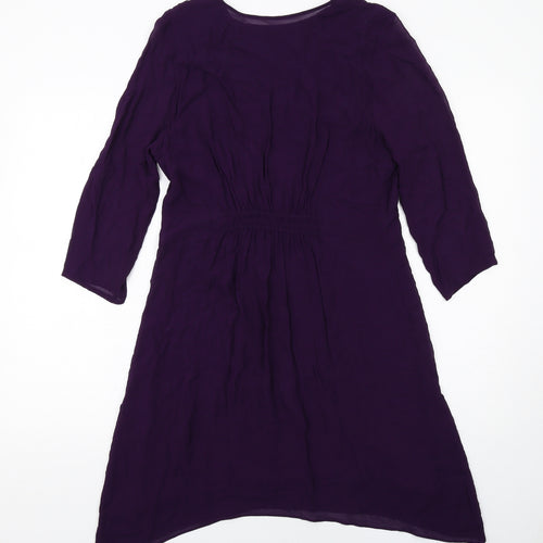 Kaliko Womens Purple Viscose A-Line Size 14 V-Neck Pullover
