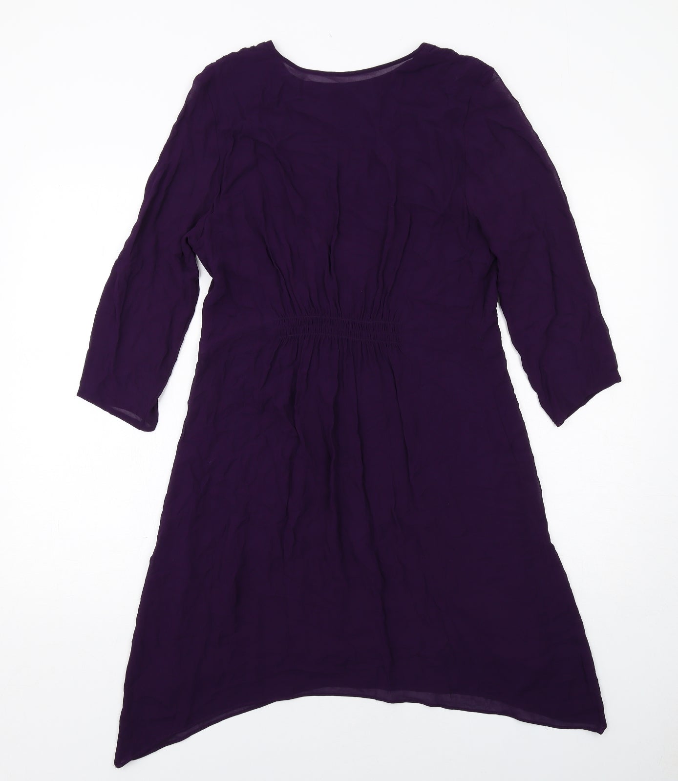Kaliko Womens Purple Viscose A-Line Size 14 V-Neck Pullover