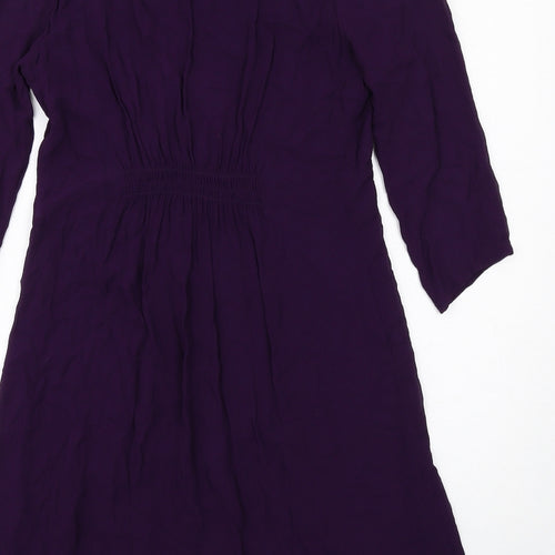 Kaliko Womens Purple Viscose A-Line Size 14 V-Neck Pullover