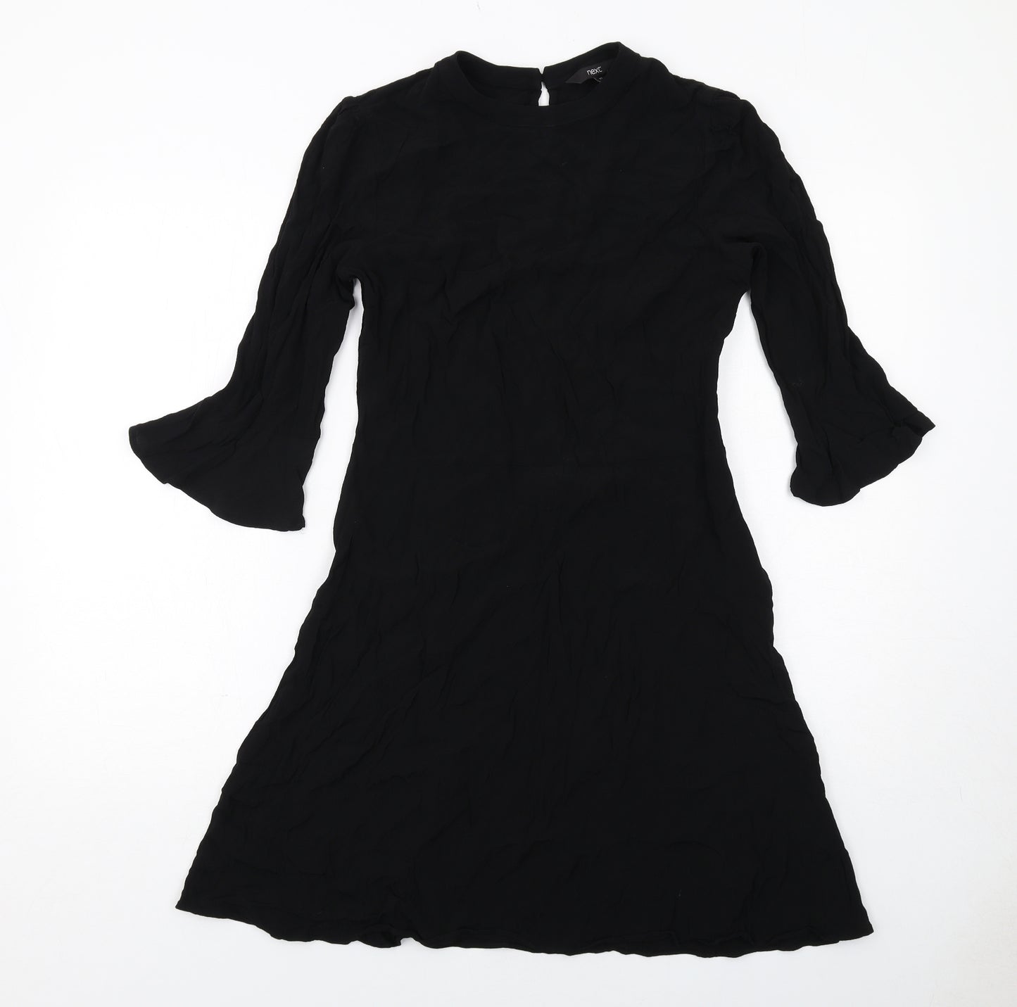 NEXT Womens Black Viscose Fit & Flare Size 12 Round Neck Zip