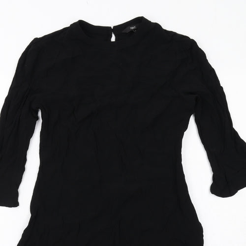 NEXT Womens Black Viscose Fit & Flare Size 12 Round Neck Zip