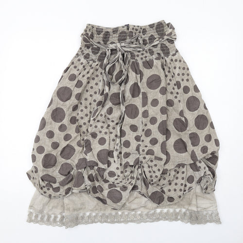 Joe Browns Womens Brown Polka Dot Cotton Peasant Skirt Size M