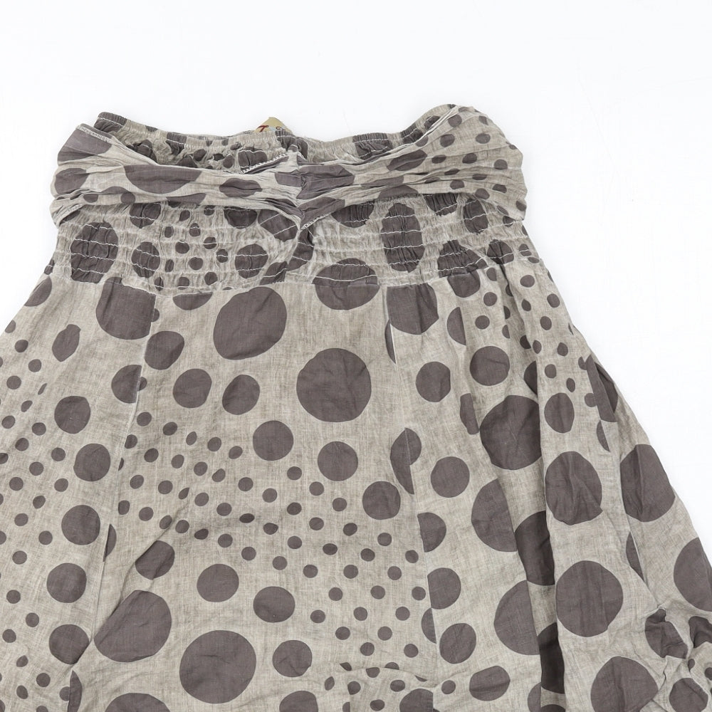 Joe Browns Womens Brown Polka Dot Cotton Peasant Skirt Size M