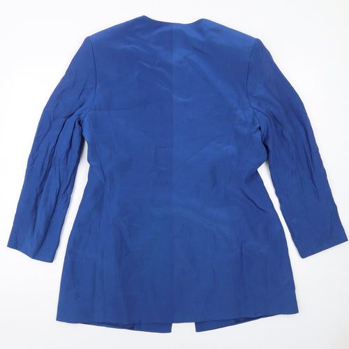 Country Casuals Womens Blue Jacket Blazer Size 14 Button