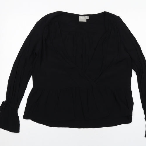 ASOS Womens Black Viscose Basic Blouse Size 6 V-Neck