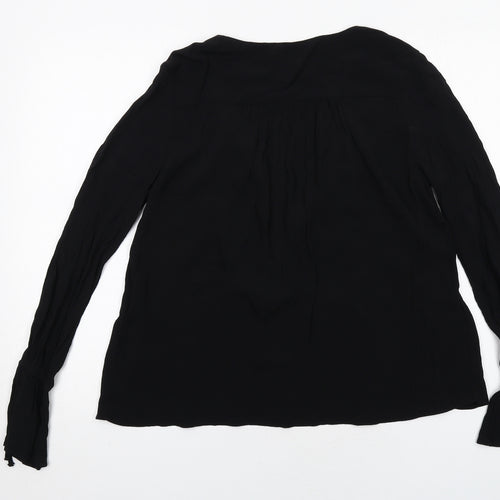 ASOS Womens Black Viscose Basic Blouse Size 6 V-Neck