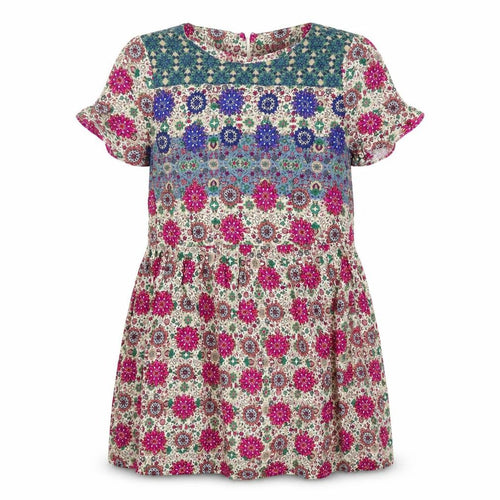 Topshop Womens Multicoloured Floral Viscose A-Line Size 8 Round Neck Zip
