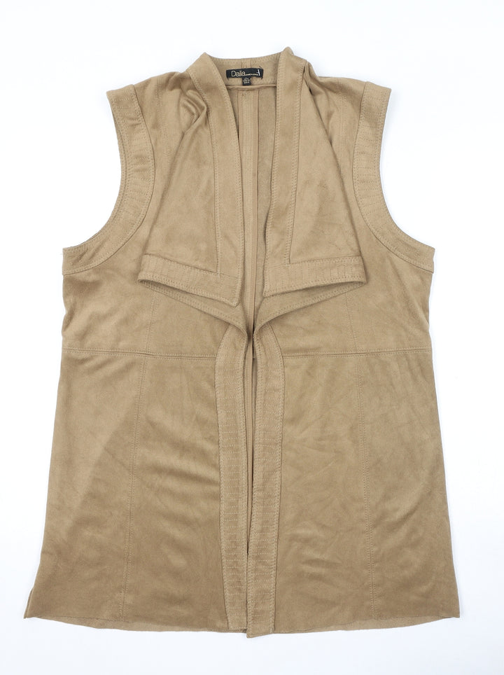 Dalia Womens Brown Jacket Waistcoat Size 14 - Suede Effect