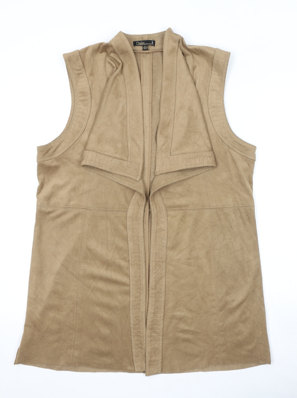 Dalia Womens Brown Jacket Waistcoat Size 14 - Suede Effect