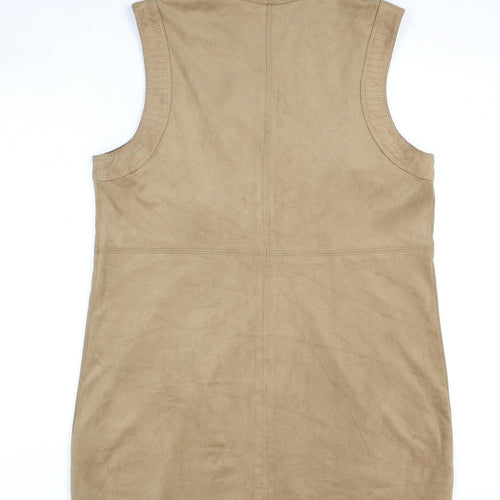 Dalia Womens Brown Jacket Waistcoat Size 14 - Suede Effect