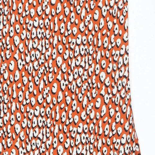 Nasty Gal Womens Orange Geometric Polyester Tank Dress Size 12 Square Neck Zip
