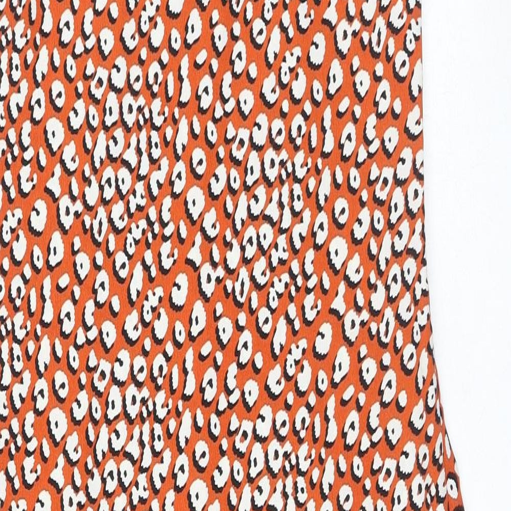 Nasty Gal Womens Orange Geometric Polyester Tank Dress Size 12 Square Neck Zip