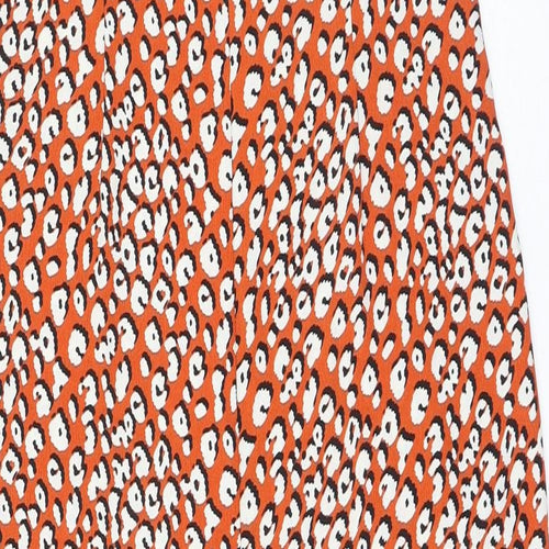 Nasty Gal Womens Orange Geometric Polyester Tank Dress Size 12 Square Neck Zip