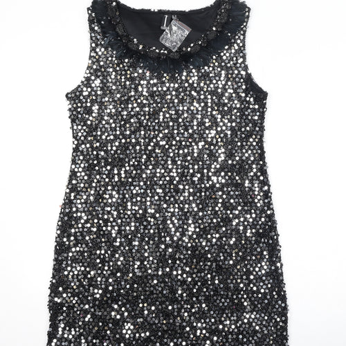 Izabel London Womens Black Polyester Tank Dress Size 16 Round Neck Pullover