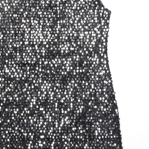 Izabel London Womens Black Polyester Tank Dress Size 16 Round Neck Pullover
