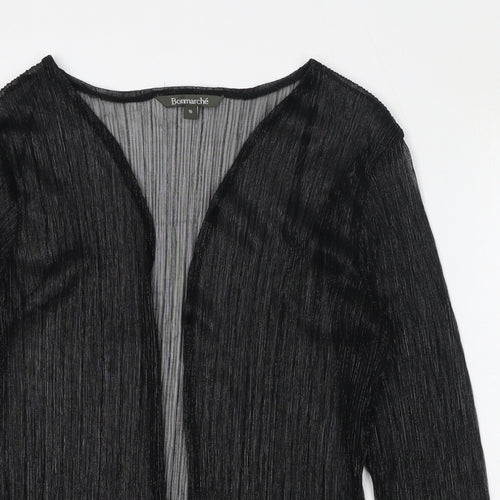 Bonmarché Womens Black Polyester Kimono T-Shirt Size 16 V-Neck